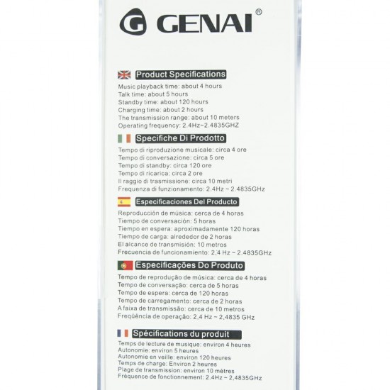Juhtmeta peakomplekt BLUETOOTH GENAI 4.1 GN-B1 MAX