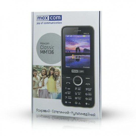 Telephone MAXCOM. MM136 blu/whi CYRYLICA