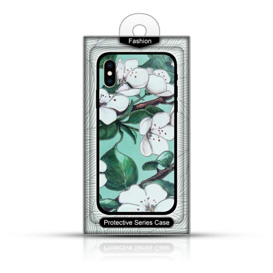 Case FLOWERS 3D Samsung A80 green