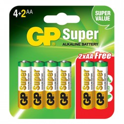 Battery SUPERALKALINE GP AA LR6 4+2szt