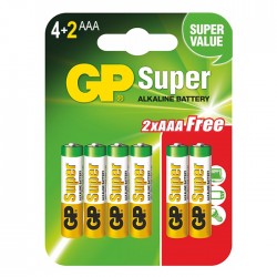 Battery SUPERALKALINE GP AAA LR03 4+2szt