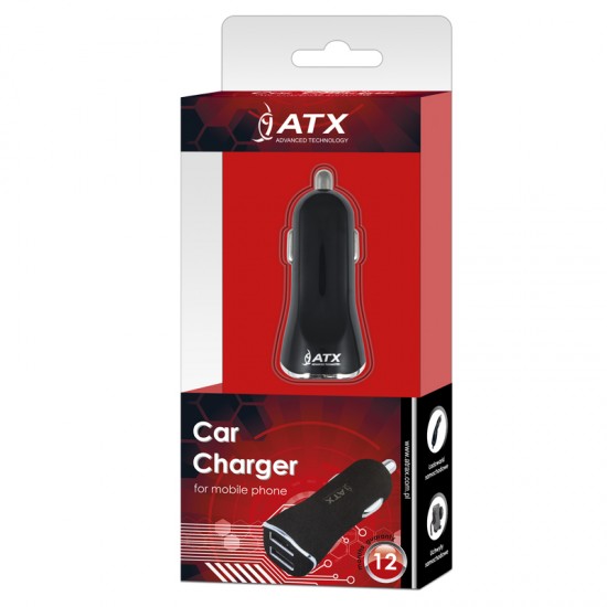 Car charging ATX 2xUSB 1A / 2,1A black