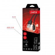 Cable USB ATX BRAIDED iPhone X 200CM black