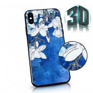 Case FLOWERS 3D Samsung A10 blue