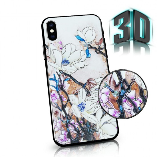 Чехол FLOWERS 3D Samsung A10 white