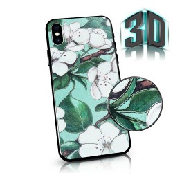 Case FLOWERS 3D Samsung A80 green