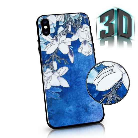 Case FLOWERS 3D iPhone XI/11 MAX 6,5 blue
