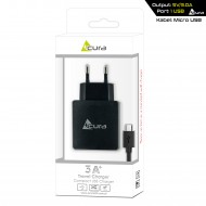 Laadija SET ACURA 3A ŁAD.USB+Juhe MICRO black