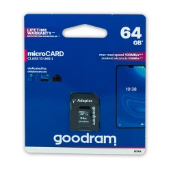 Memory card GOODRAM MICRO.SD 64GB C10 UHS+AD 100MB/s